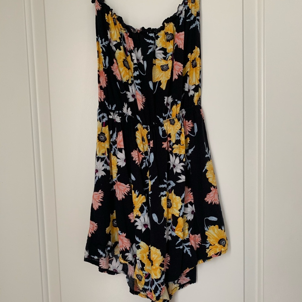 H&M flowered strapless romper